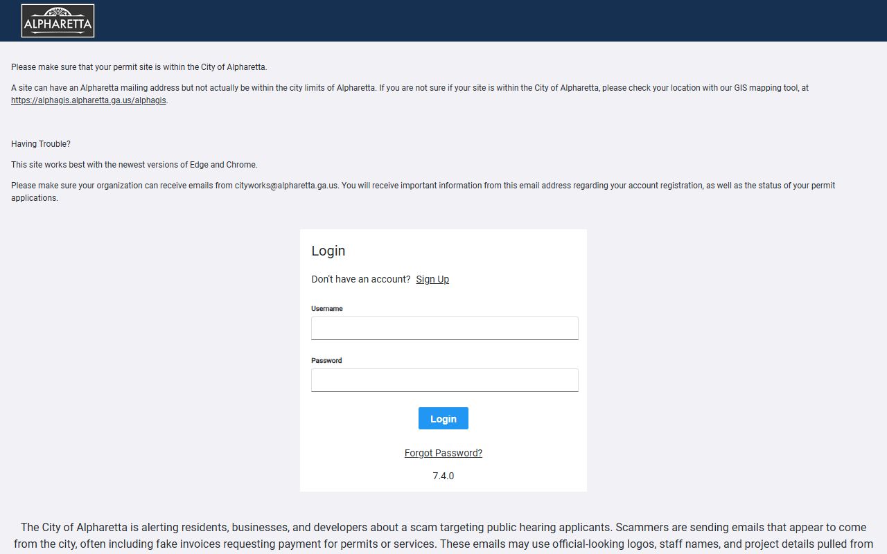 Alpharetta permitting portal for people search property records