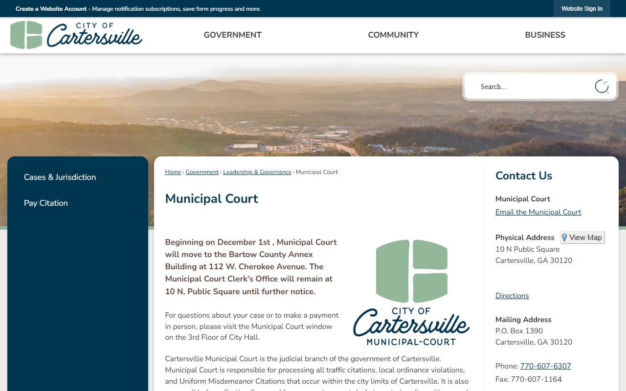 Cartersville Municipal Court people search records