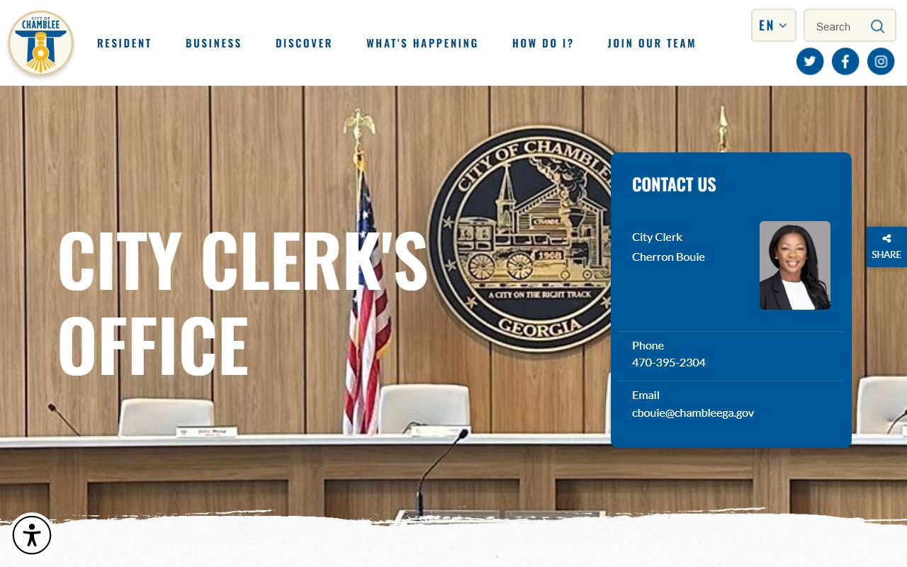 Chamblee city clerk people search