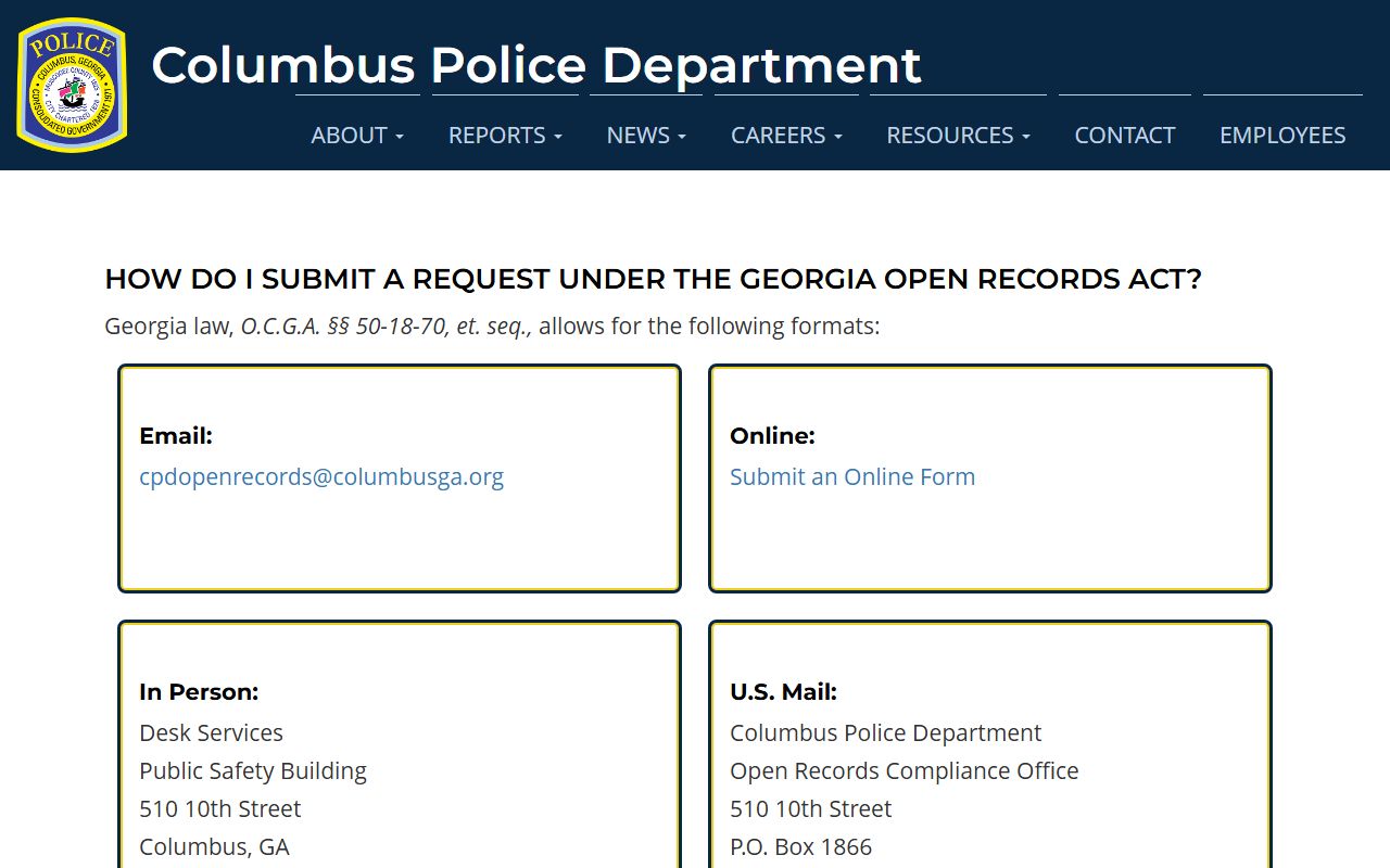 Columbus people search police open records portal