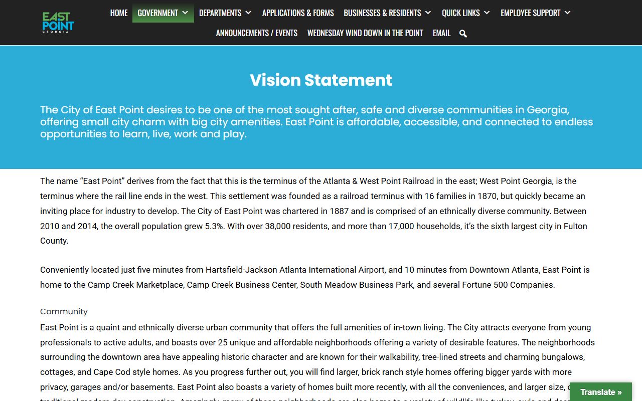 East Point city information page for people search