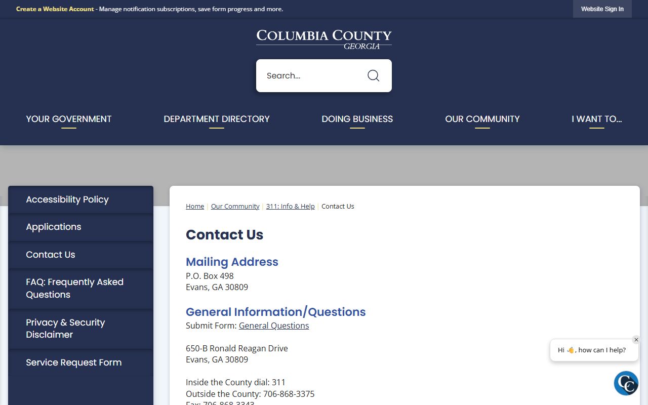 Columbia County contact information for Evans people search