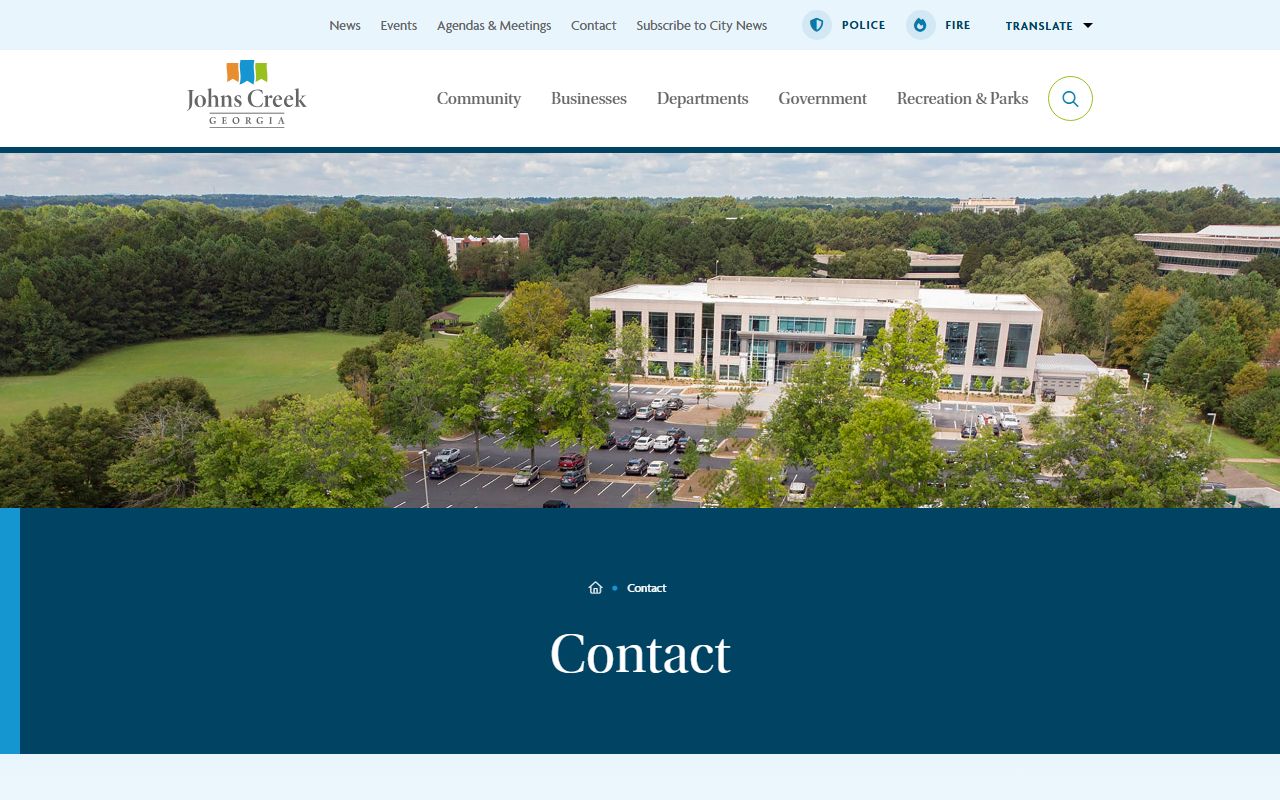 Johns Creek contact page for people search assistance