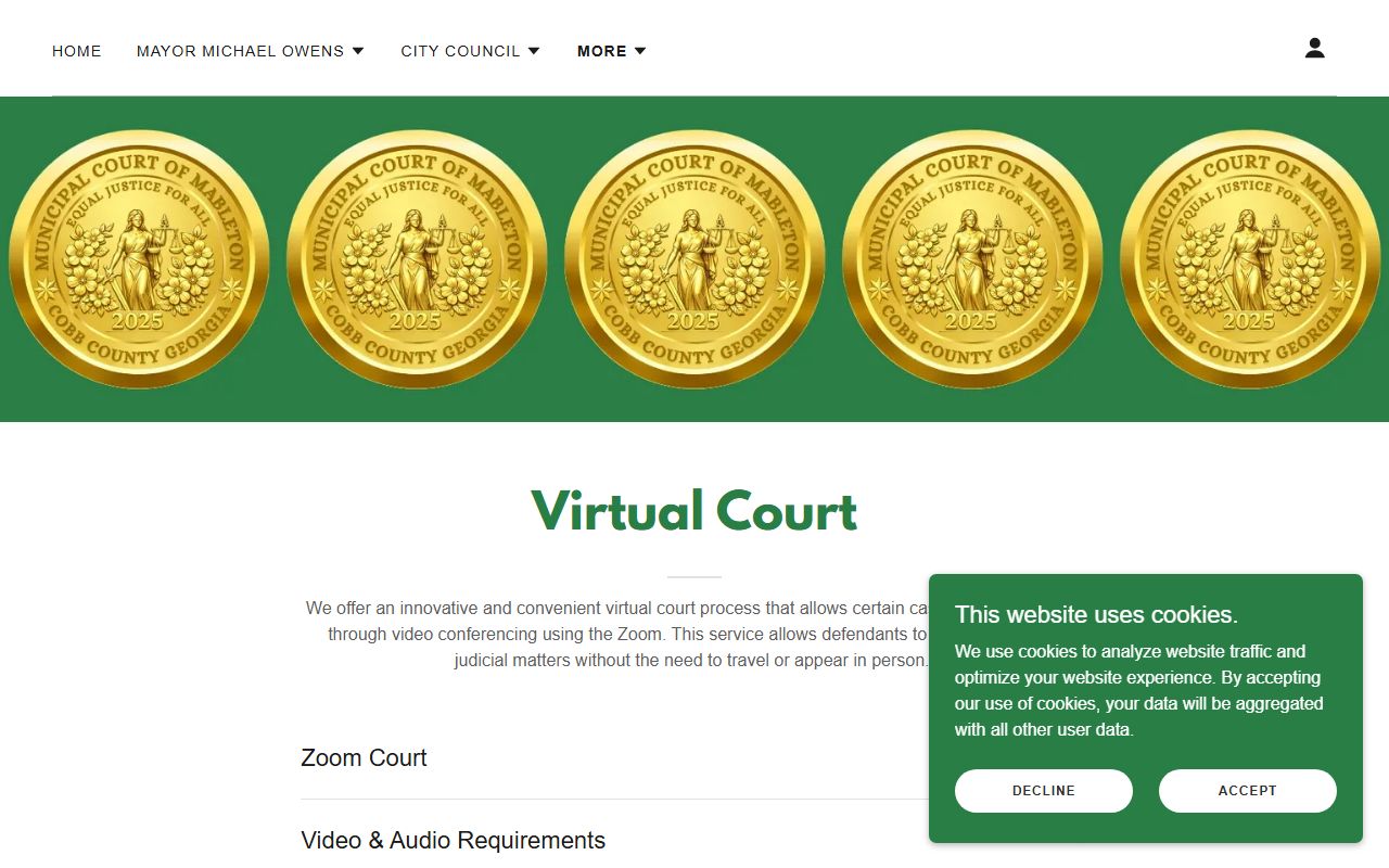 Mableton Municipal Court page for people search records