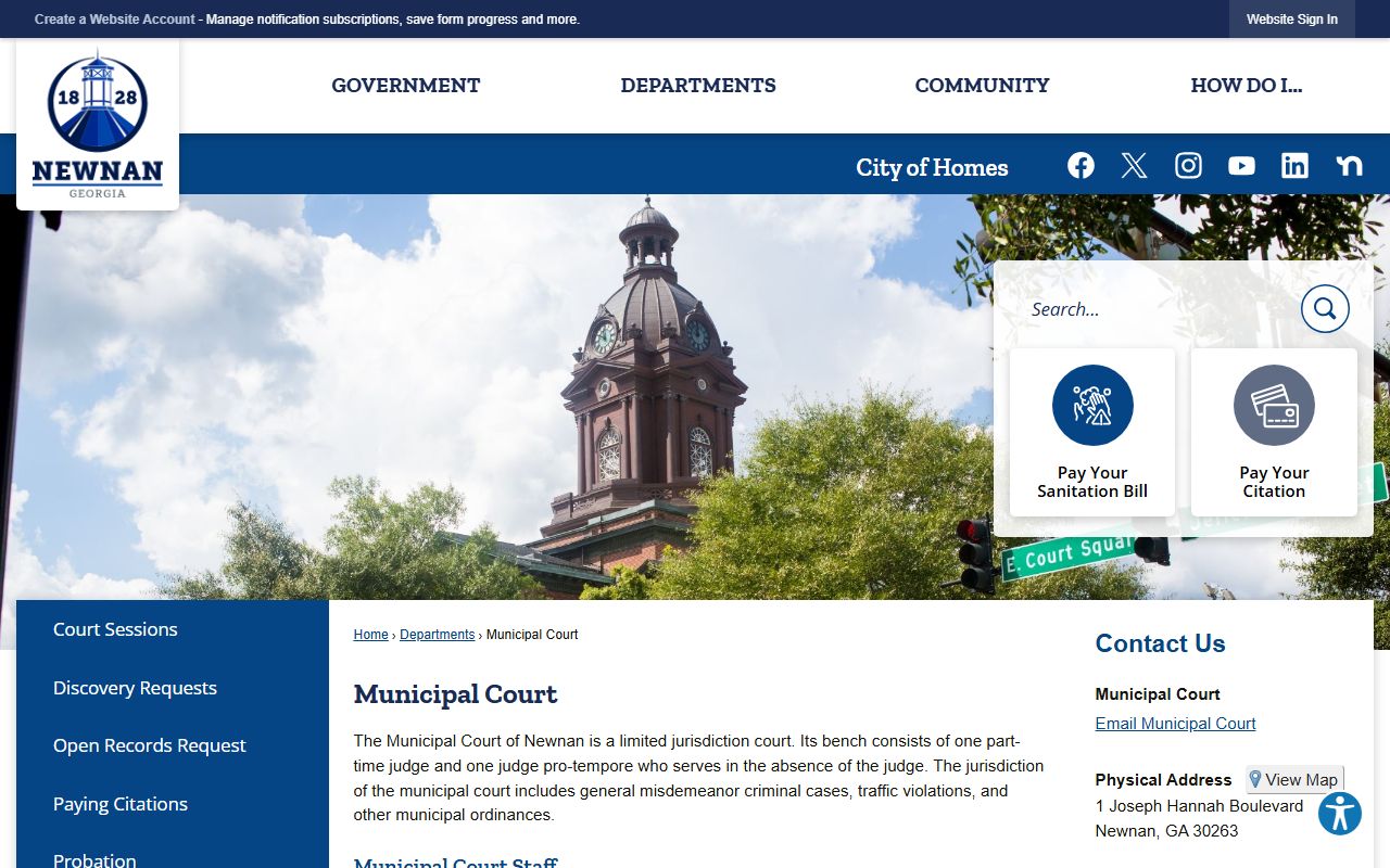 Newnan Municipal Court people search information