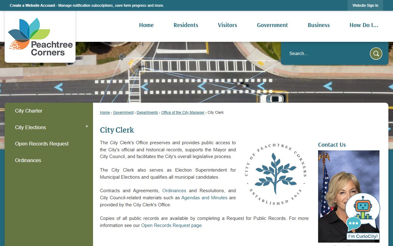 Peachtree Corners City Clerk people search info