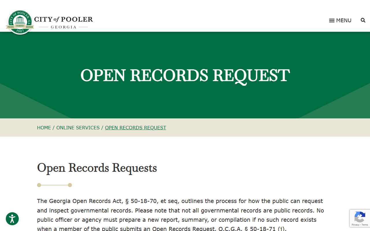 Pooler open records request people search