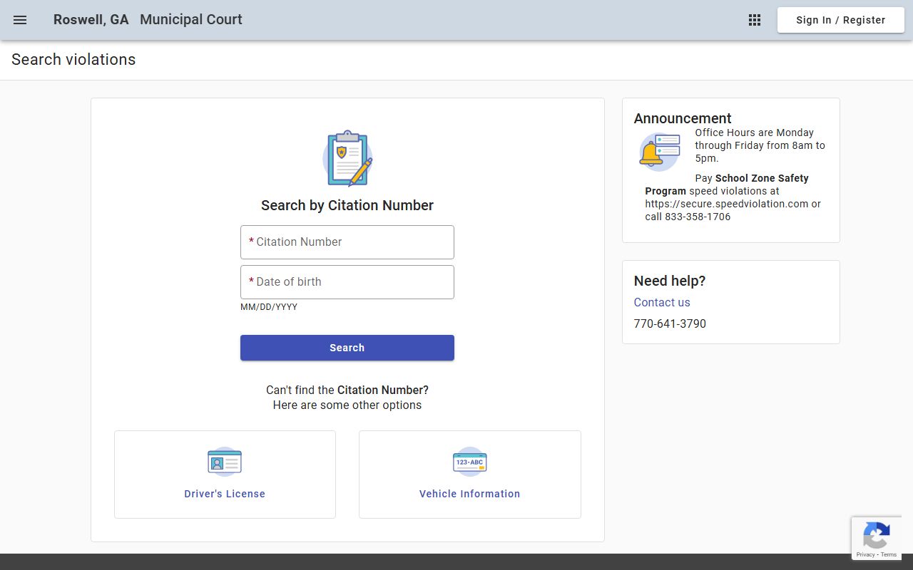 Roswell people search violation search portal