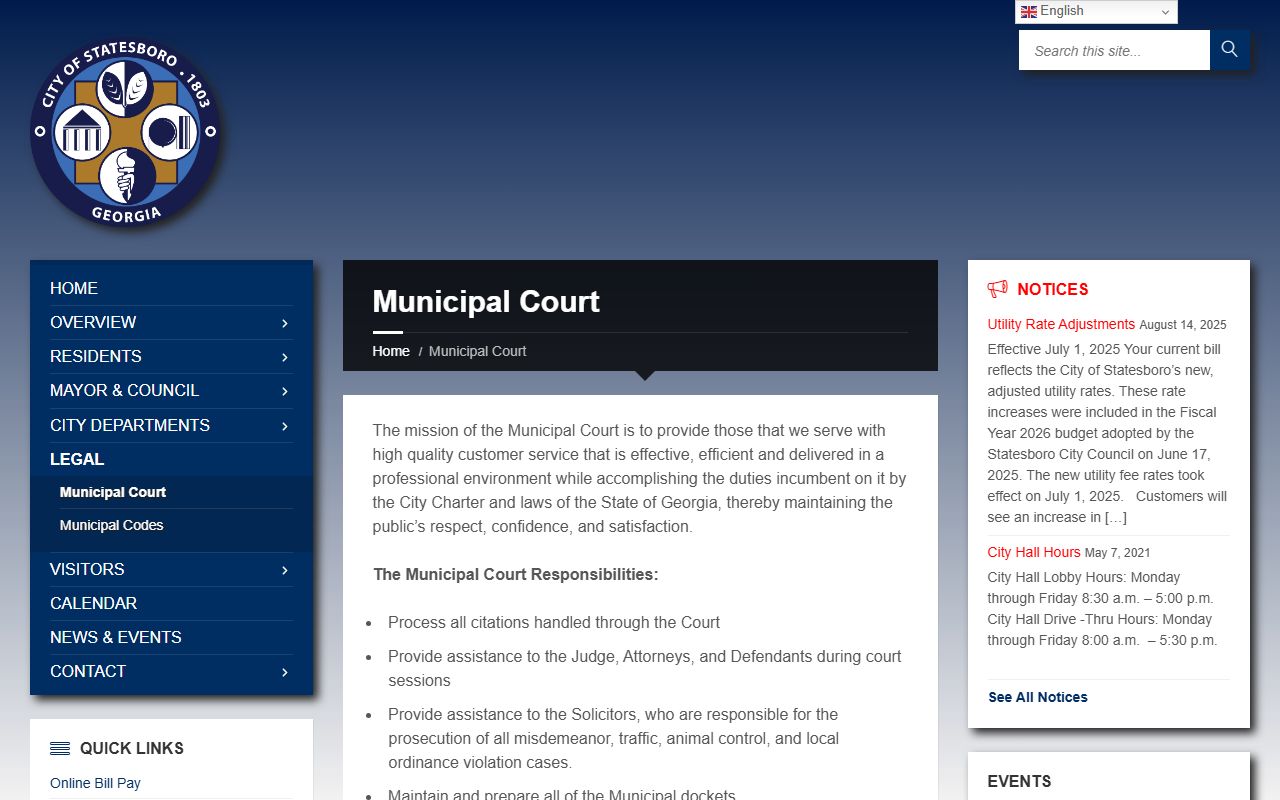 Statesboro Municipal Court people search records