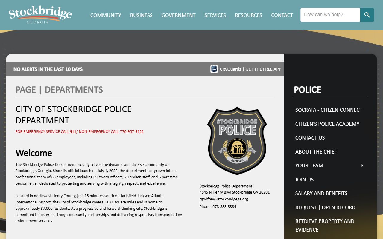 Stockbridge Police Department people search records