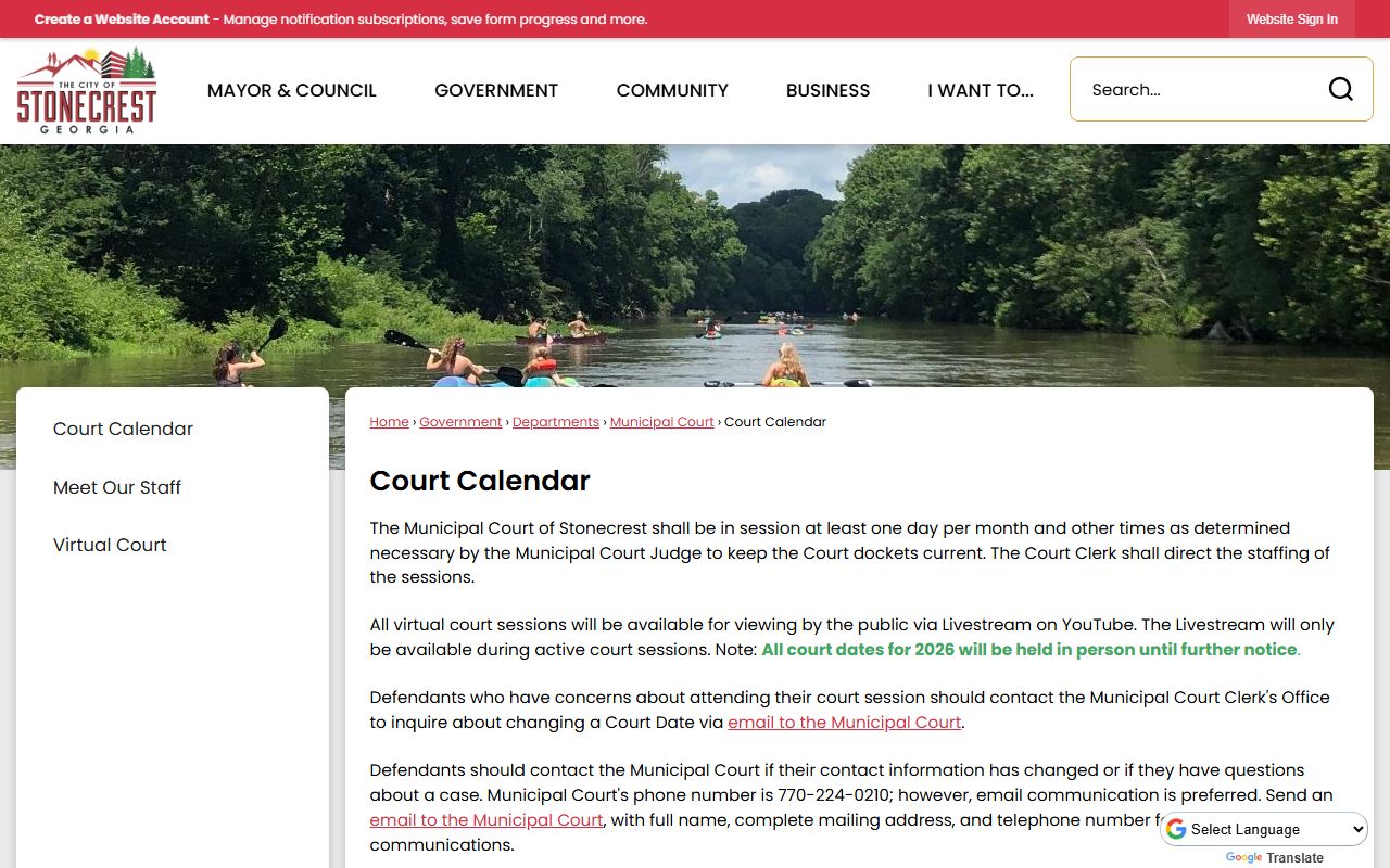 Stonecrest court calendar people search records
