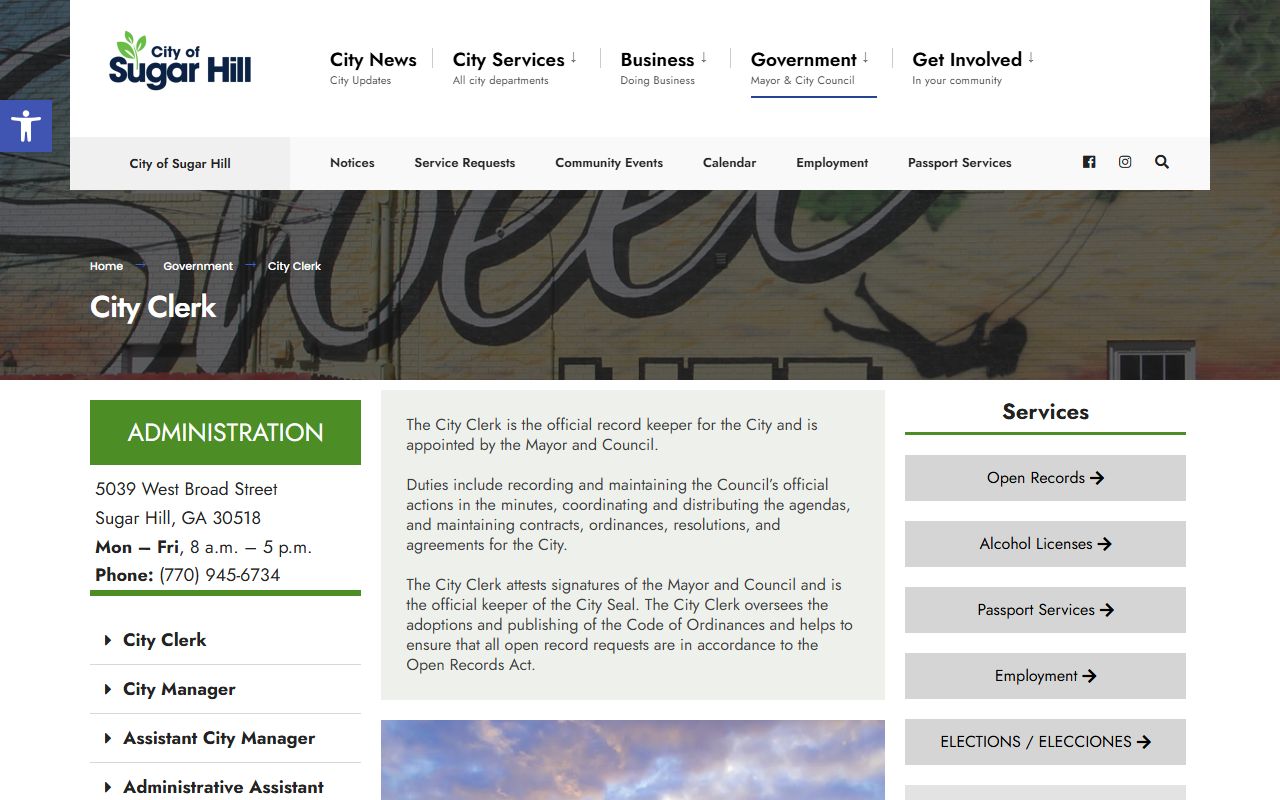 Sugar Hill city clerk people search