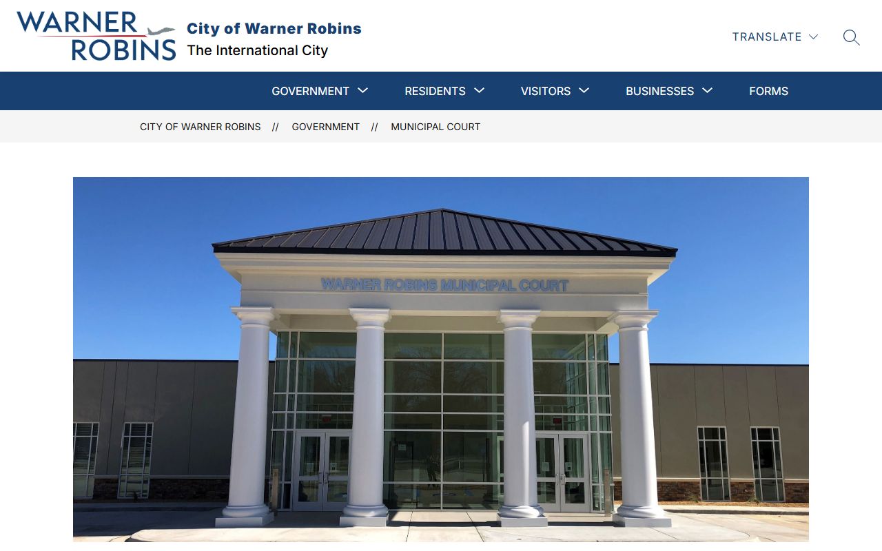 Warner Robins Municipal Court information for people search