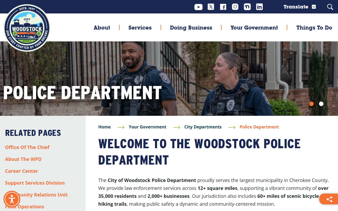 Woodstock Police Department for people search