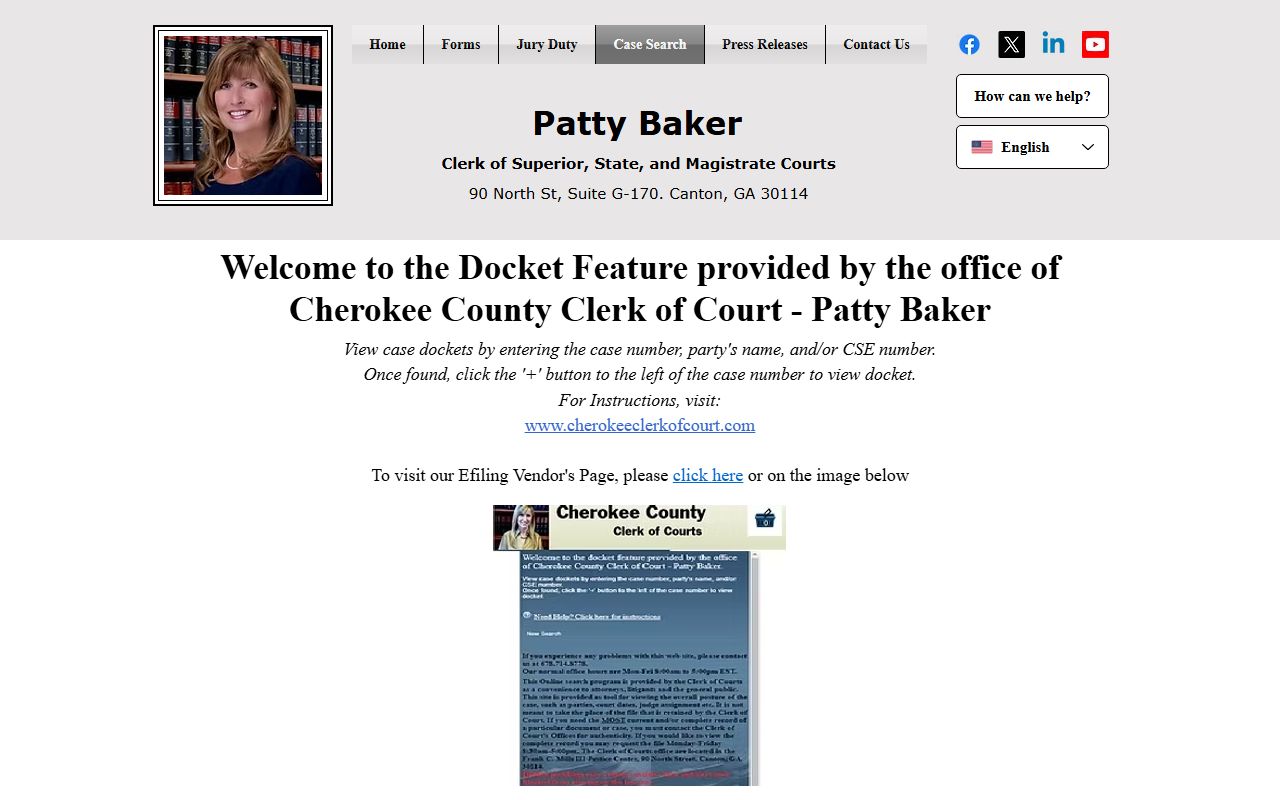 Cherokee County case search for Woodstock people search