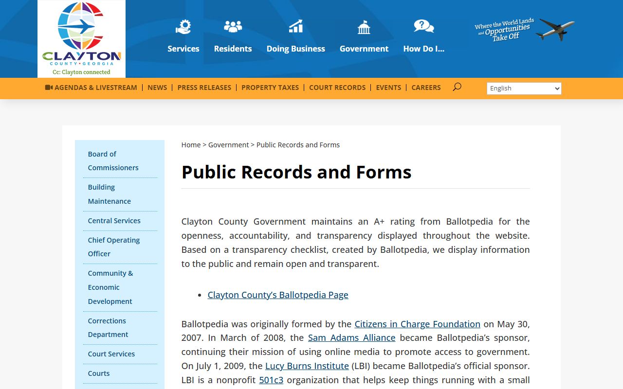 Clayton County public records people search page