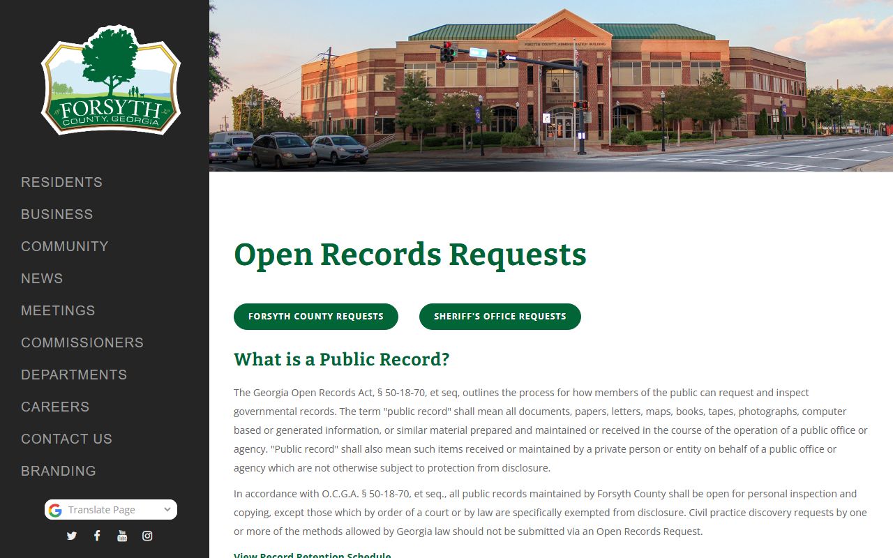 Forsyth County open records people search portal