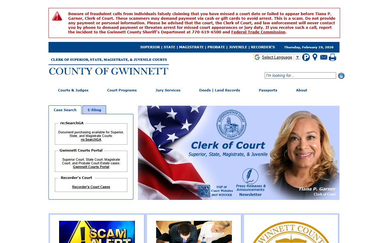 Gwinnett County courts portal for people search