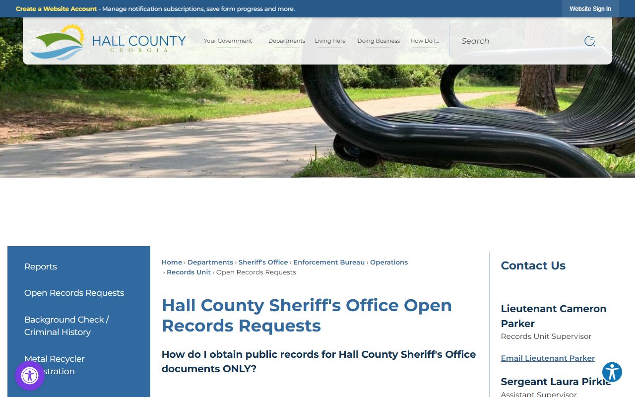 Hall County Sheriff open records people search