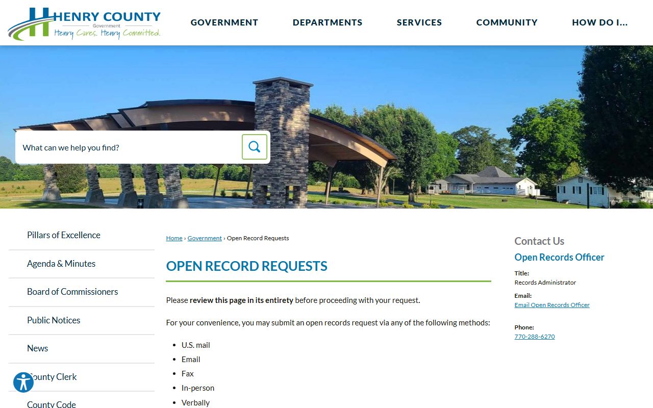 Henry County open records people search portal
