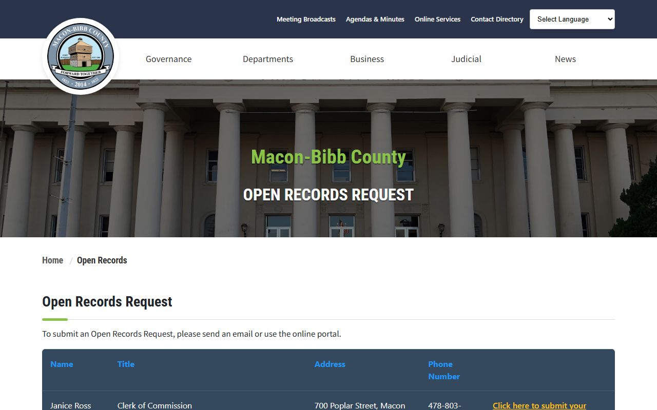 Macon-Bibb County open records info people search